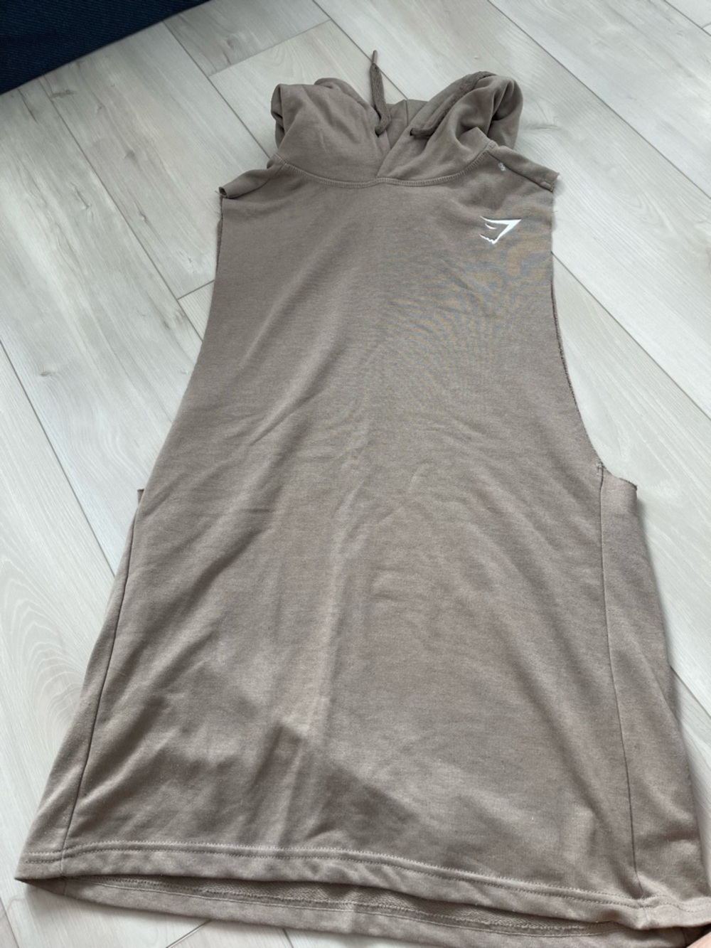 Gymshark Sleeveless Hoodie Tank - Taupe Brown